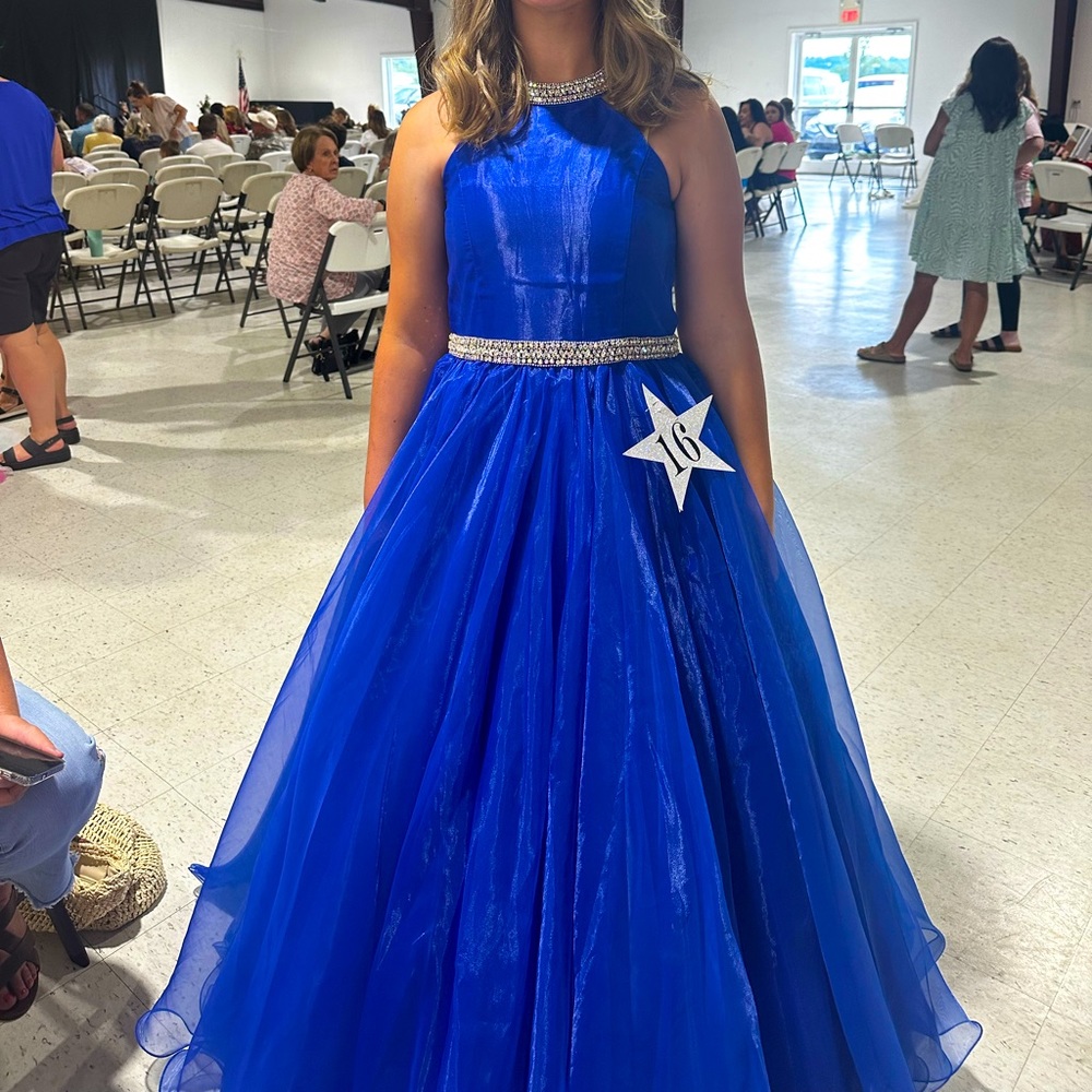 Jonathon Kayne girls 16 royal blue pageant gown